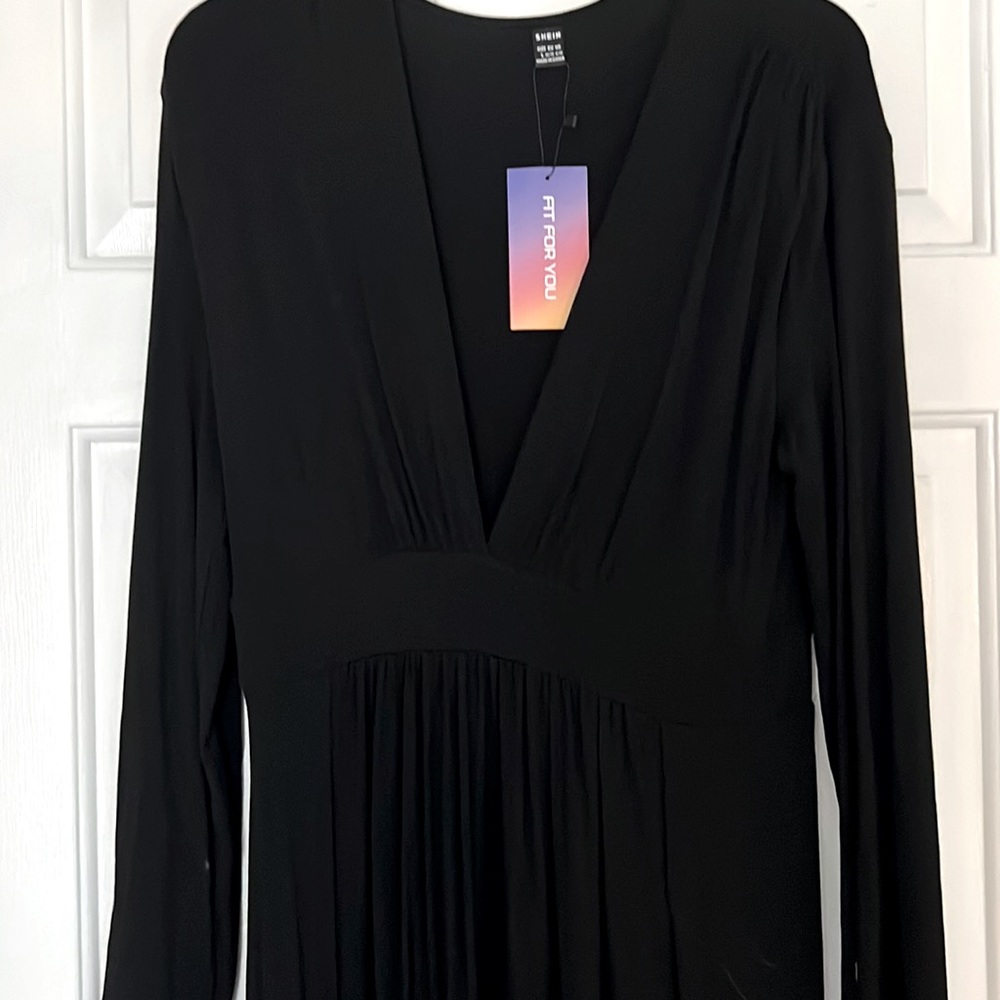Black Side Split Dress